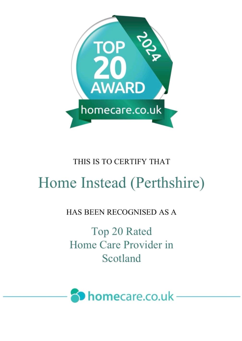 We're a Top 20 Homecare Company