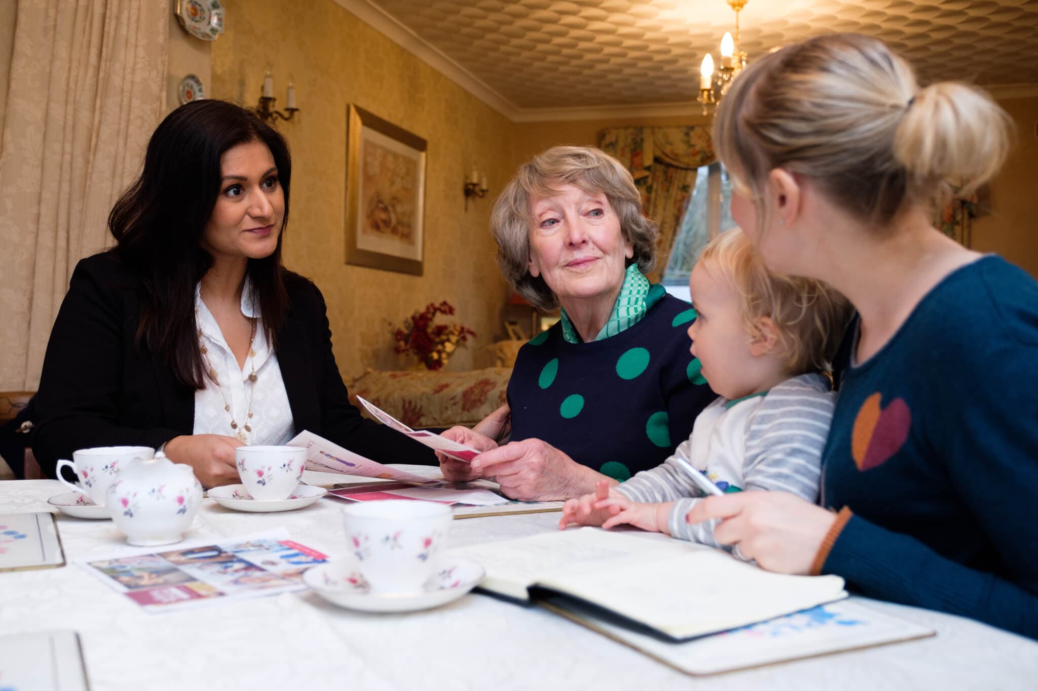 Family Group care planning around the table at home