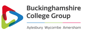 Buckinghamshire College Group logo featuring locations: Aylesbury, Wycombe, and Amersham, with a colorful geometric design. - Home Instead