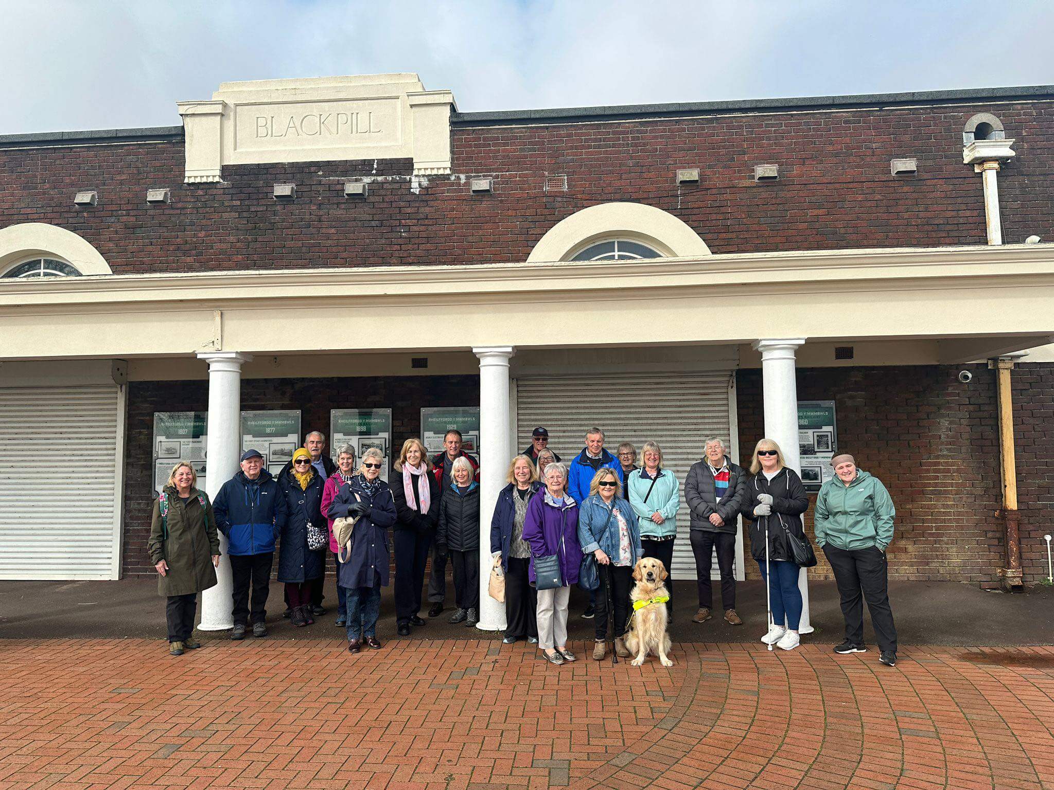 Group of seniors ready to walk to Mumbles as part of the Social Walk