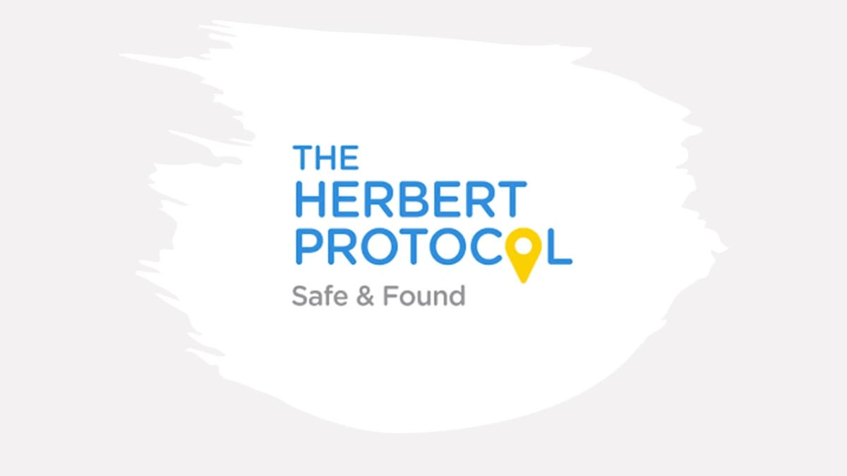 The Herbert Protocol: Safe & Found" logo with a yellow location pin icon. - Home Instead
