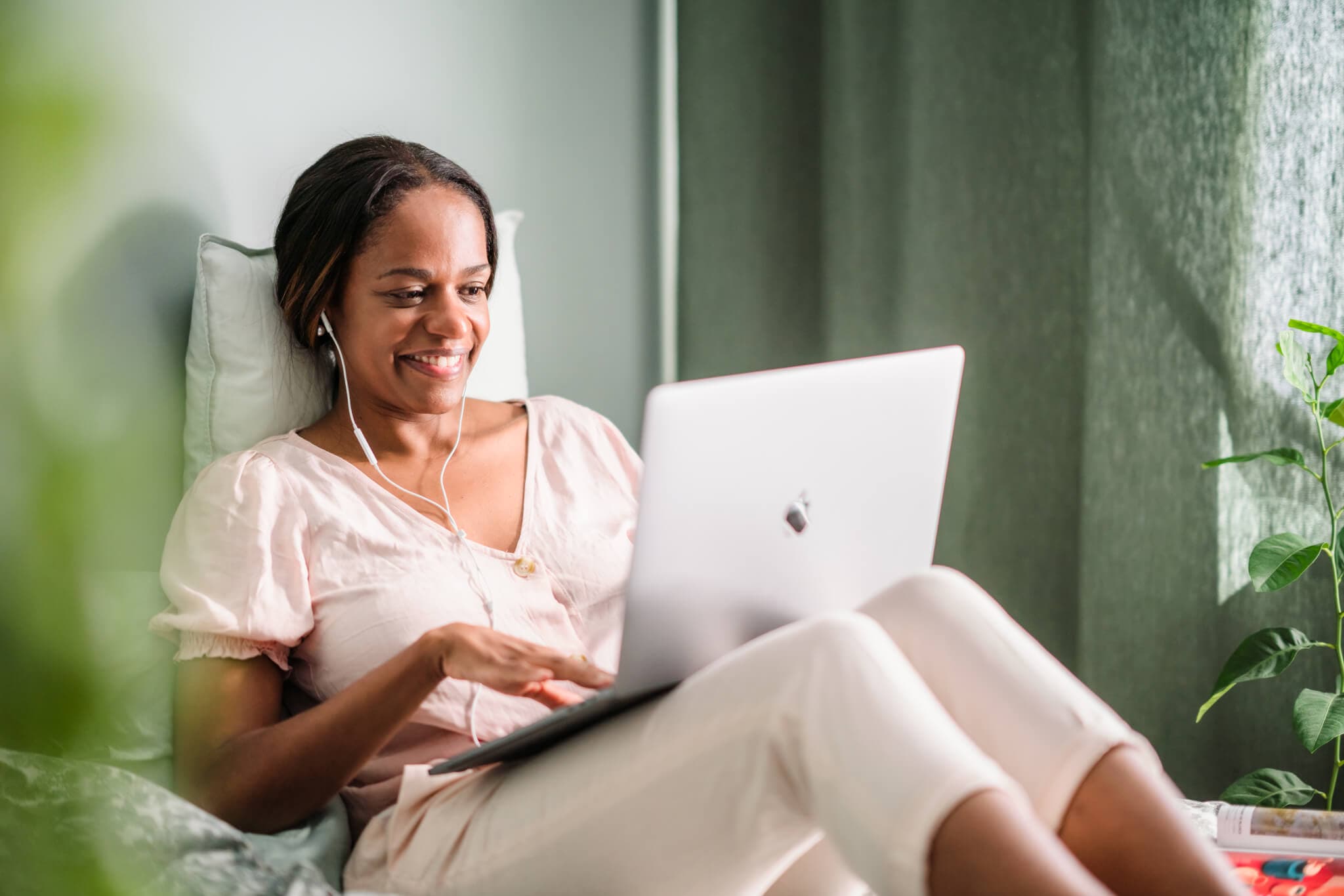 Care pro relaxing in bed
