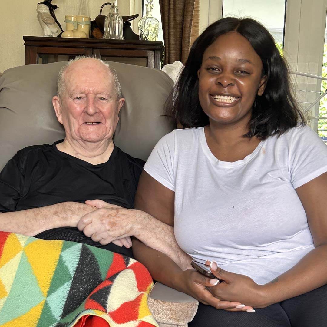 Brian Lynch sitting next to his Care Pro Kundi