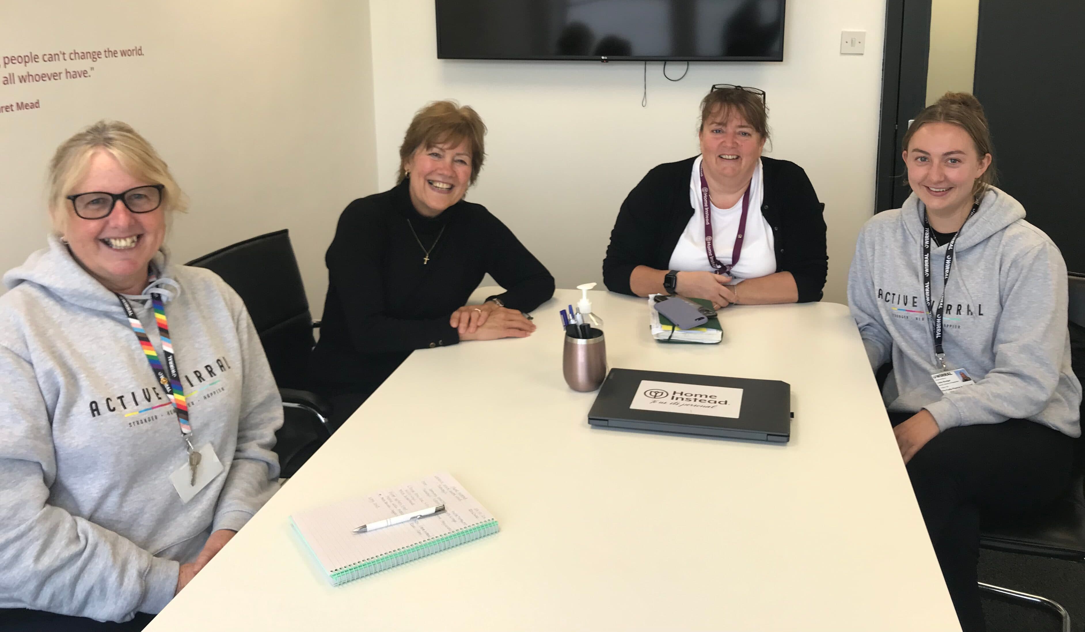 Active Wirral's team visiting Home Instead Wirral office in West Kirby.