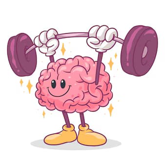 cartoon brain holding up weights - Home Instead
