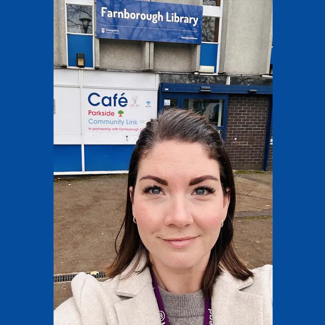 Home Instead Farnborough's Lauren at Farnborough library